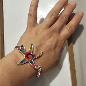 Multicolor Star bracelet. Silver